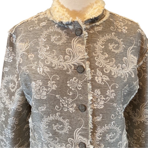 Chico's Tapestry Faux Fur Lined Jacket - Picture 6 of 10